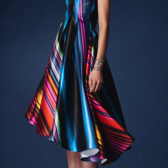 Rainbow Formal Asymmetric Stripe Multicolor Gown - Picture 11 of 11